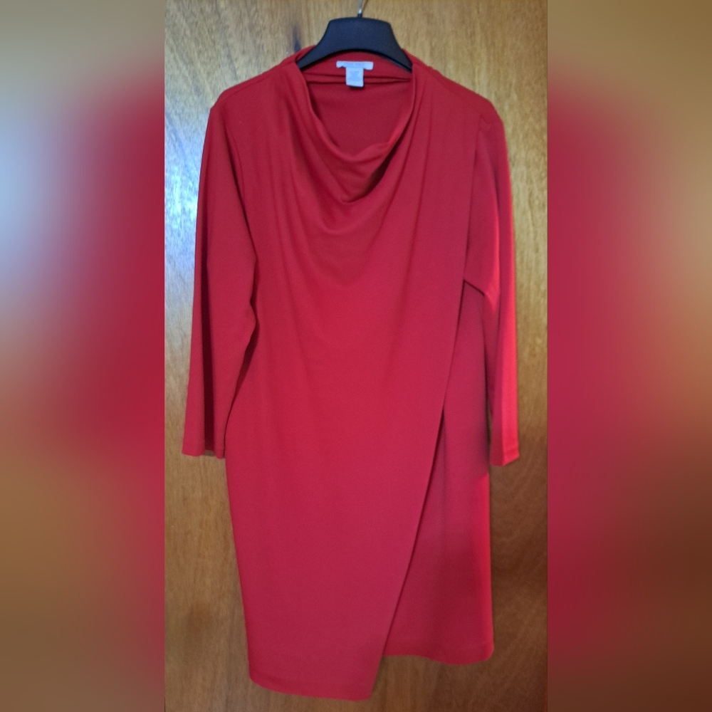 Joan Vass Red Draped Dress